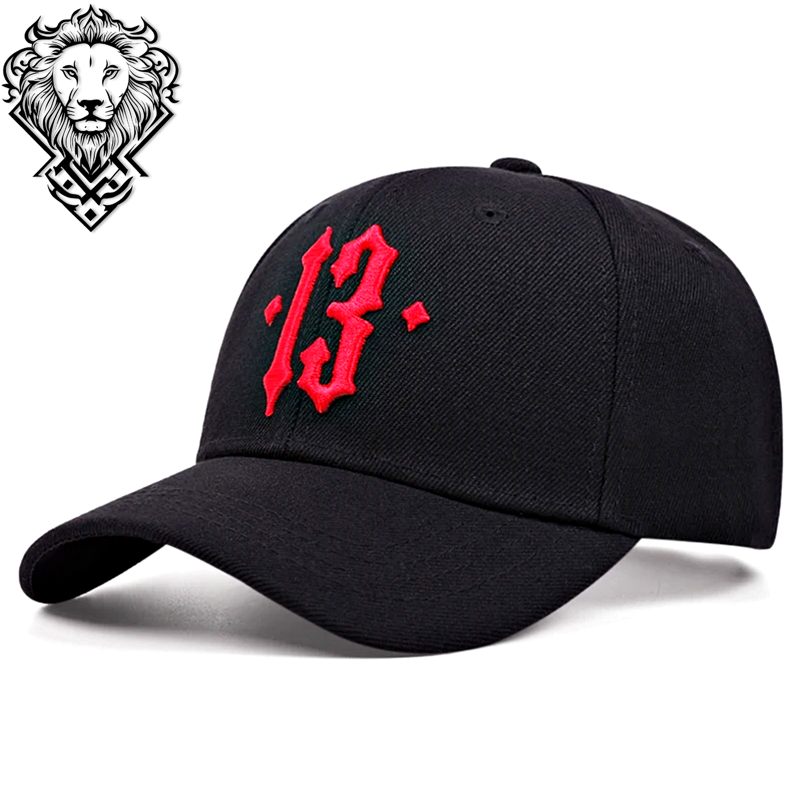 Mens Black Snapback Baseball Cap Number 13 Embroidered Unisex Casual Fashion Hat