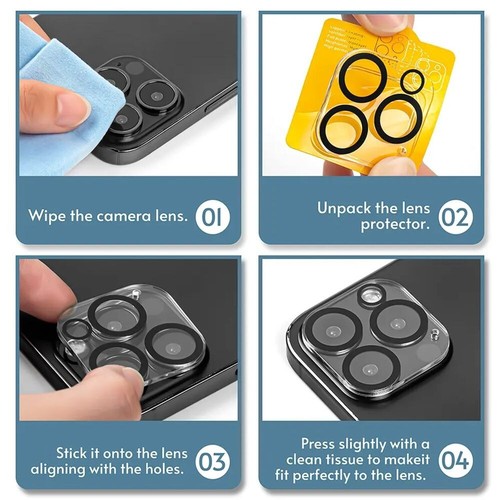 Tempered Glass CAMERA LENS Cover Protector for Iphone 16 Pro Max 15 14 13 12 11 - Zdjęcie 10 z 16