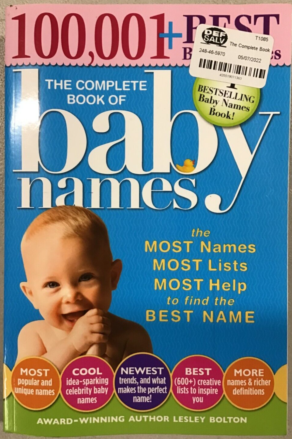 Complete Book of Baby Names by Lesley Bolton (2013, Trade Paperback) for  sale online | eBay