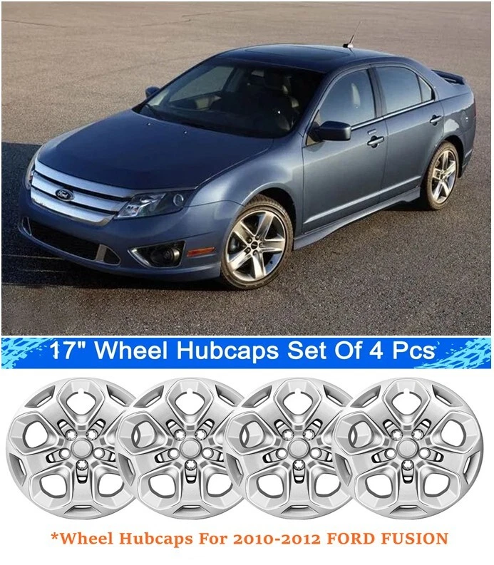 4PCS 17" Wheel Covers Rim Hub Caps 5 Spoke Full Hubs For 2010-2012 Ford Fusion Foto 2 de 4