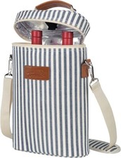 Insulated Wine Bottle Tote Bag-Carrier-Cooler, Fits 2 Wine Bottles