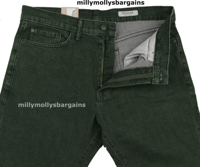 New M&S Mens Marks and Spencer Green Regular Jeans Size 44 Leg 30 LABEL