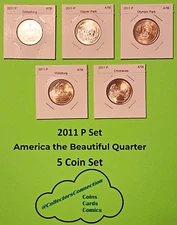 2011 P America The Beautiful Quarters(ATB) 5 Coin Set-Mint Bags