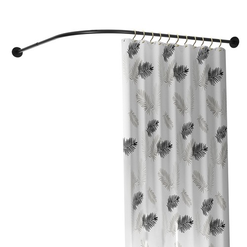 Duschvorhangstange ausziehbar 90-130cm Winkelstange halbrund C Form Dusche - Bild 17 von 19