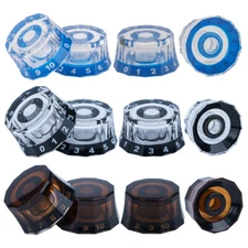 4 Pcs-12 Sided Shape Acrylic Bass Knobs Guitar Knobs Volume Tone Control Knobs