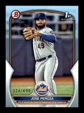 Jose Peroza 2023 Bowman Baseball #BP-149 Prospects Sky Blue NY Mets SP/499