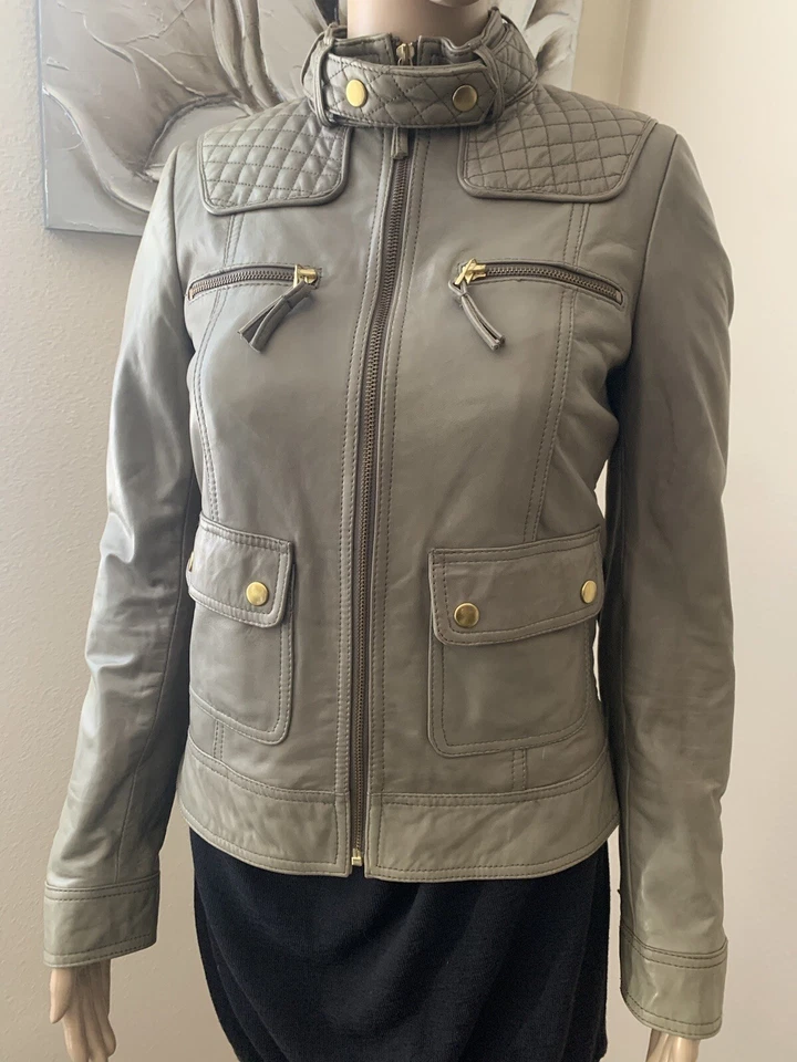 CHAQUETA BLAZER ZARA VINTAGE Y2K ACOLCHADA MOTO CUERO ENVEJECIDO talla S Foto 2 de 4