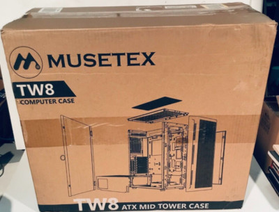 ATX TW8 PC Case 6 PWM ARGB Fans Mid Tower Gaming Case + Tempered Glass