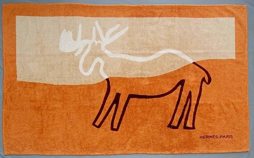 HERMES Beach Towel Orange 150cm(59in) × 90cm(35in) Without BOX
