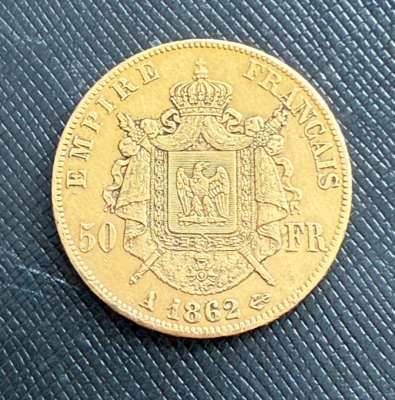France 1862 A Gold 50 Francs Circulated Napoleon III | eBay