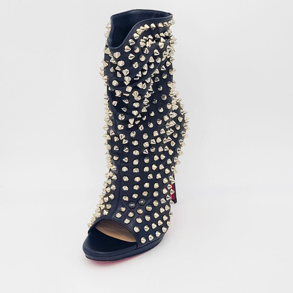CHRISTIAN LOUBOUTIN Spike Booties Guerilla 120 Slouch Peep CHRISTIAN LOUBOUTIN Spike Booties Guerilla 120 Slouch Peep