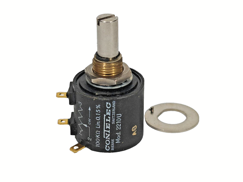 Mod Pod Potentiometer 100Kohm LIN.0.15% Mod.2210U CONTELEC SWISS POTENTIOMETER GOLD PINS NOS ...