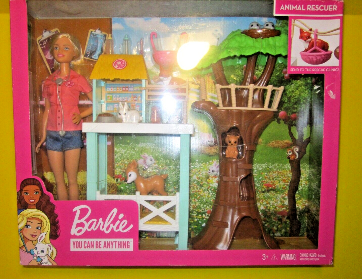 Barbie Animal Rescuer Vet Doll Playset And Treehouse Clinic Mattel