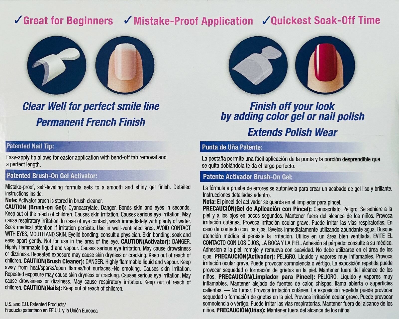 KISS Brushon Gel Nail Kit 48Short Tips Activator Gel Cleaner KGLK01