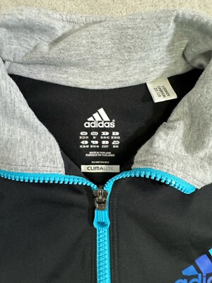 Adidas Climalite Full Zip Track Jacket Size Medium Three Stripe | eBay
