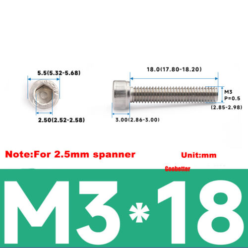M1.4~M6 Cap Screws Allen Key Hexagon Socket Head Bolt 304 Stainless Steel DIN912 - Picture 23 of 26