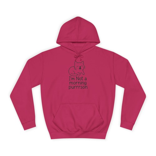 I'm Not a Morning Purrson Unisex College Hoodie - Cozy Cat Lover Apparel - Imagen 30 de 33