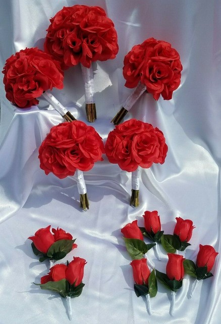red rose bridesmaid bouquet