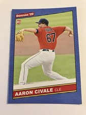 Aaron Civale 2020 Donruss Retro Rookie Card #254 Cleveland RC