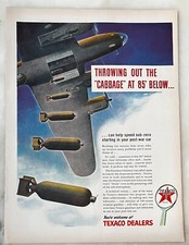 1943 magazine ad for Texaco - Throwing Out Cabbage at 85 below, WW2 ad