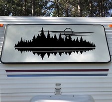 Lake Moon Forest Scene Vinyl Decal V1 Rv Graphics Camping Tree Line Sticker Lake Moon Forest Scene Vinyl Decal V1 Rv Graphics Camping Tree Line Sticker
