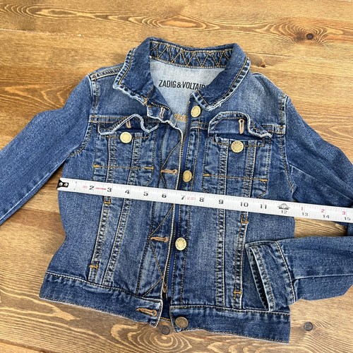 Zadig & Voltaire Jacket Kids Sz 6-114 Blue Denim - Picture 4 of 8
