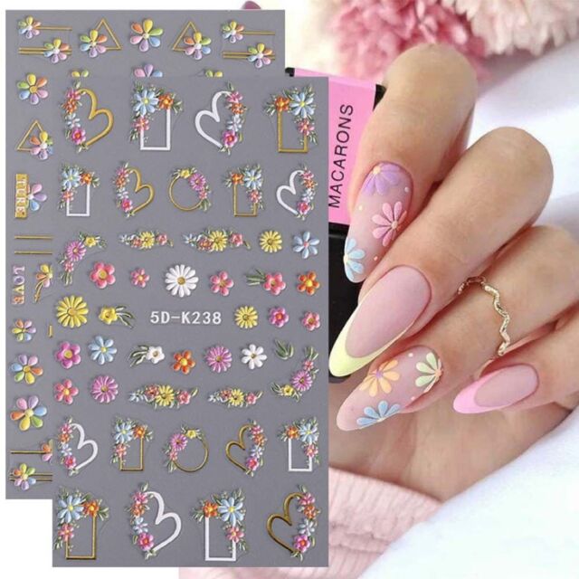 Manicure Accessories Daisy Nail Decals Nail Decorations Flowers Nail Stickers