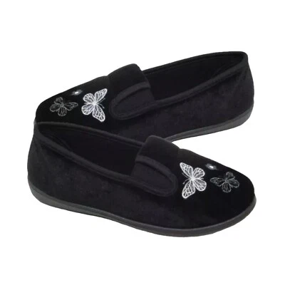 Ladies Womens Wide Fit Memory Foam Dr Lightfoot Hard Sole Moccasin Slippers Size