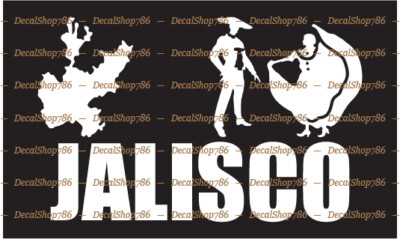 JALISCO México -Map+Folks- Cars/SUV's/Trucks Vinyl Die-Cut Peel N' Stick Decals