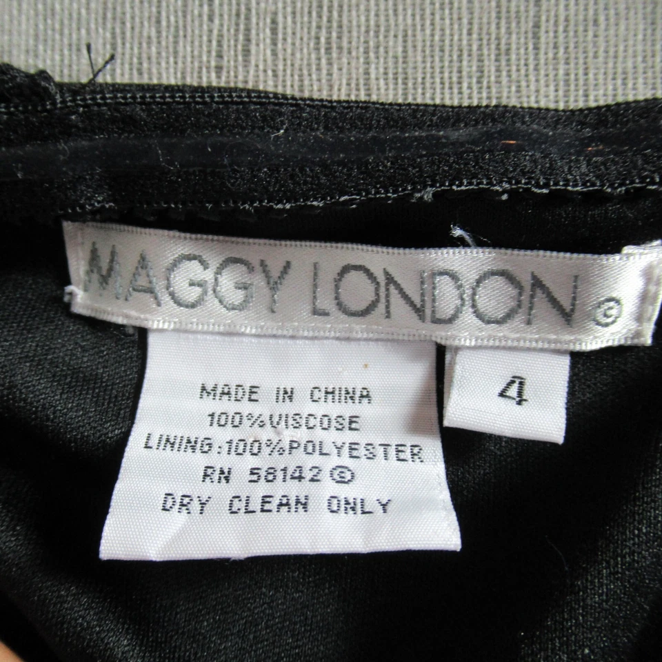 Vestido Maggy London Para Mujer Talla 4 Negro Rojo Floral Tropical Halter Sexy Coqueto Foto 2 de 4