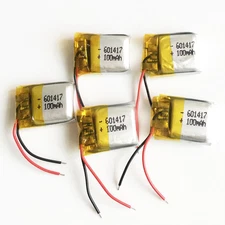 5 x 3.7V 100mAh Lipo Polymer Rechargeable Battery For Earphone Bluetooth 601417