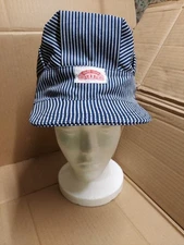 Round House Brand Striped Train Conductor Snapback Hat Cap