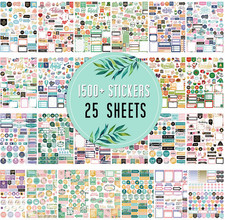 Monthly Planner Stickers - 25 Pages, 1500 Functional Stickers
