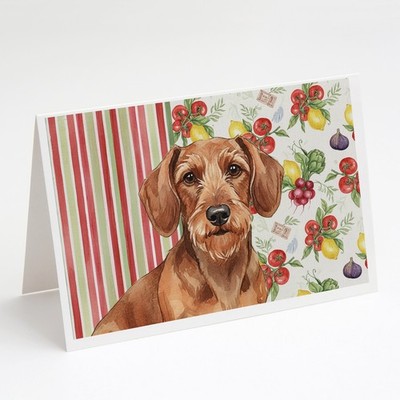 Caroline's Treasures Wirehaired Red Dachshund Vegetables Greeting Cards Pack 8