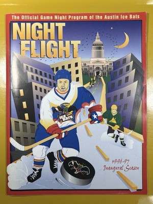 1996-97 Austin Ice Bats Inaugural Season Program Night Flight WPHL Hockey Austin