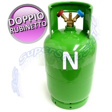 Bombola doppio rubinetto neutra vuota per gas refrigerante - capacità 12 Lt