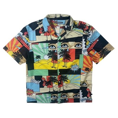 DJAB Par Simons Pop Art Comic Buch Abstrakt Gemustert Mesh Kurzarm Shirt L