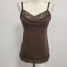 Elle Womens Y2K Lace Trim Babydoll Cami Top Size S Fairy Preppy Elena Gilbert