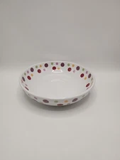 Pampered Chef "Simple Additions Dots" 8 1/4 Inch Pasta Bowl