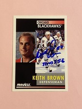 Keith Brown 1991-92 Pinnacle IP Auto Autograph