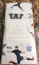 NWT Pottery Barn Baby Sports Themed Crib Sheet Cotton RETIRED PATTERN