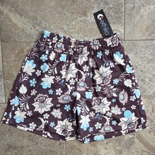 Ethika Boys Floral Print Athletic Shorts Size M Brown Blue Flowers NWT