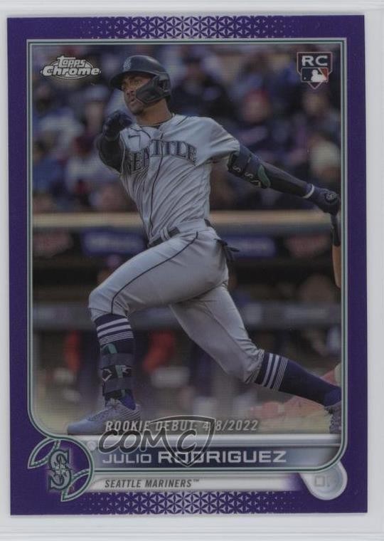2022 Topps Chrome Update Rookie Debut Purple Refractor Julio Rodriguez 1bi0