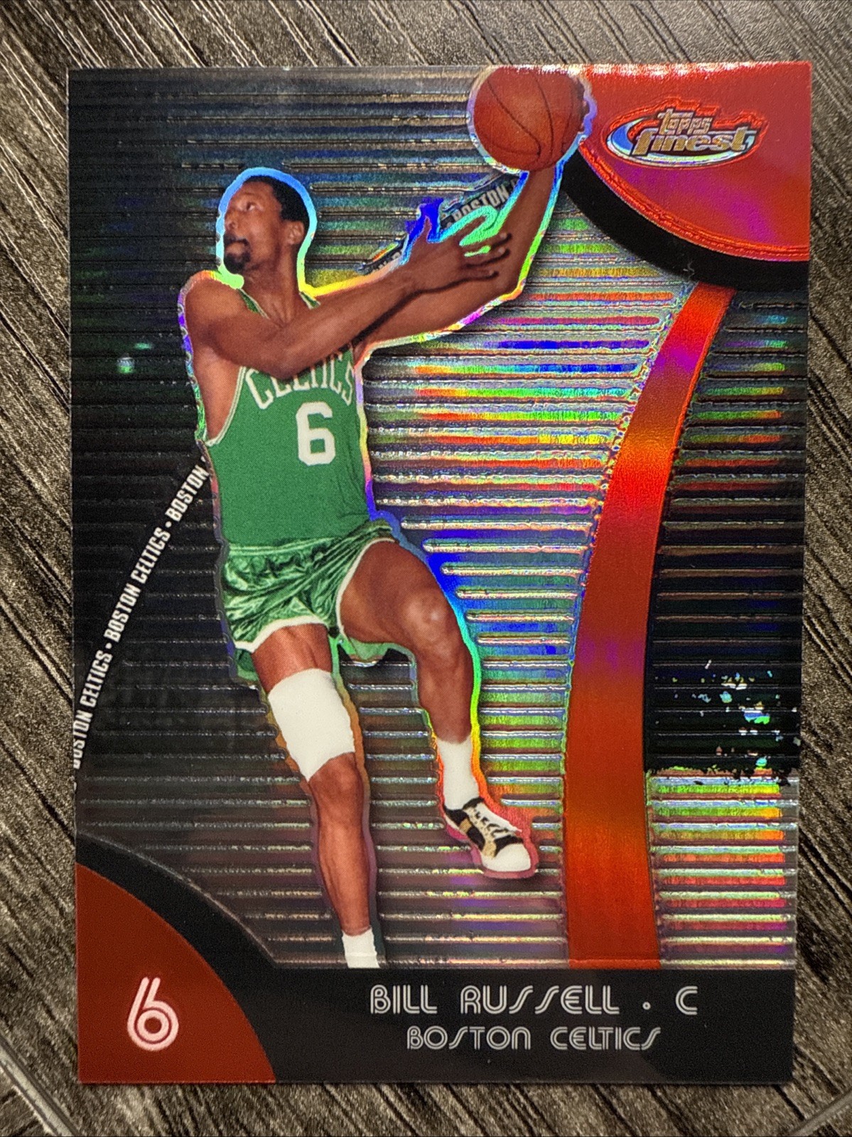 2007-08 Finest Refractors 44 Bill Russell Boston Celtics