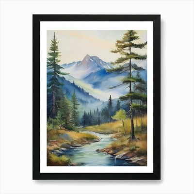Appalachen Berge Nebelige Kiefer Tr Gerahmtes Wandbild Poster Leinwanddruck Bild