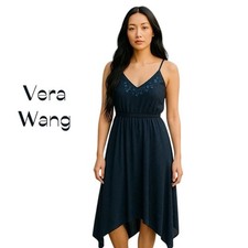 Vera Wang Navy Sequined Sleeveless Sundress NWT Size L
