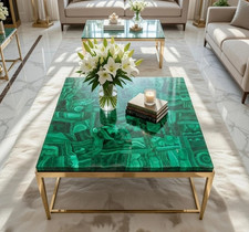 Verde Malachite Caffè Tavolo – Pietra Luxury Tavolino, Console & da Pranzo
