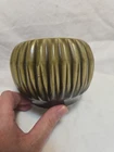 MCM McCoy 685 Ombre Olive Green Ribbed Planter Bowl 3.5 X5 Vtg Atomic
