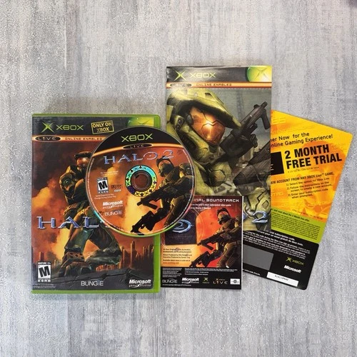 Halo 2 (Xbox, 2004) Complete CIB W/ Inserts