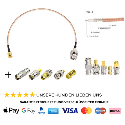 SMA BNC Adapter 5er Set RG316 Kabel 30cm